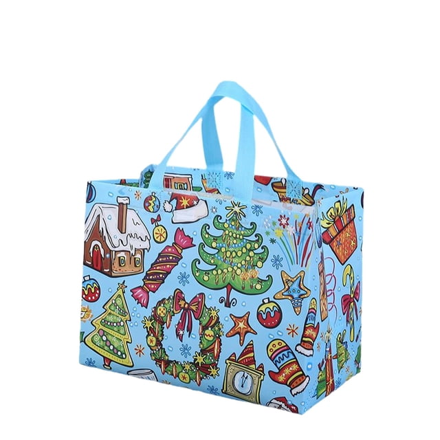 Christmas Cartoon Coated Non Woven Bag Friendly Tote Bag Border Shopping Baking Mats for Oven Nonstick Bread for Baking Organic Bread Making Baking Linen Cooking Mats for Oven Hot Dog Kitchen Roller