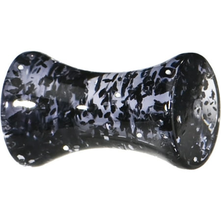 Black Acrylic Plug - Body Candy Black Acrylic Ultra Glitter Saddle Plug (1 Piece) 6 Gauge
