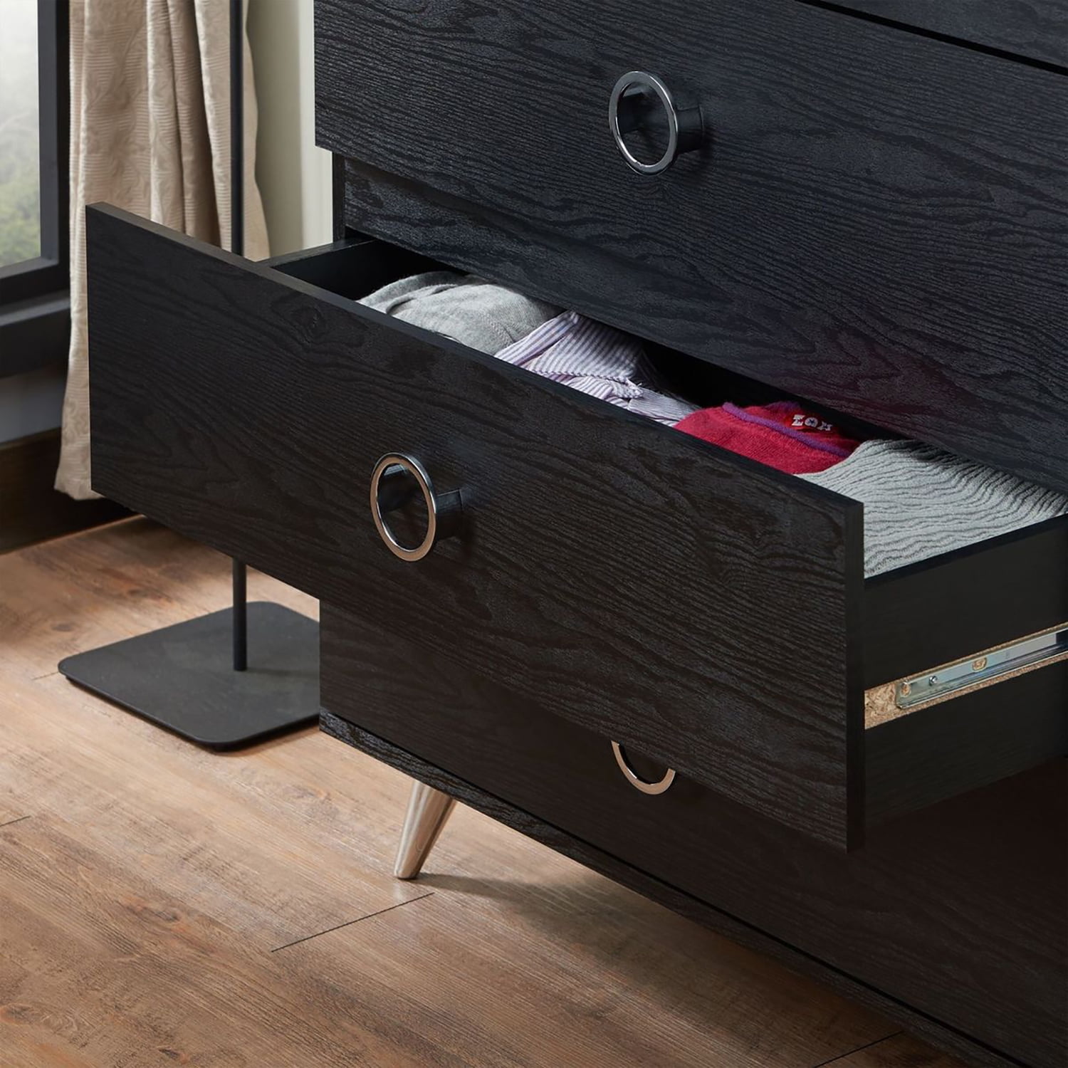 Kadyn Chest of Drawers, Black Nightstand for Living Room, Storage Cabinet with 5 Drawers, Dresser Kadyn Chest of Drawers, Black Nightstand for Living Room, Storage Cabinet with 5 Drawers, Dresser