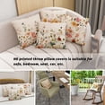 thumbnail image 6 of 18” x 18” Farmhouse Floral Flax Decorative Pillow Case, Invisible Zipper (4 Count), 6 of 7