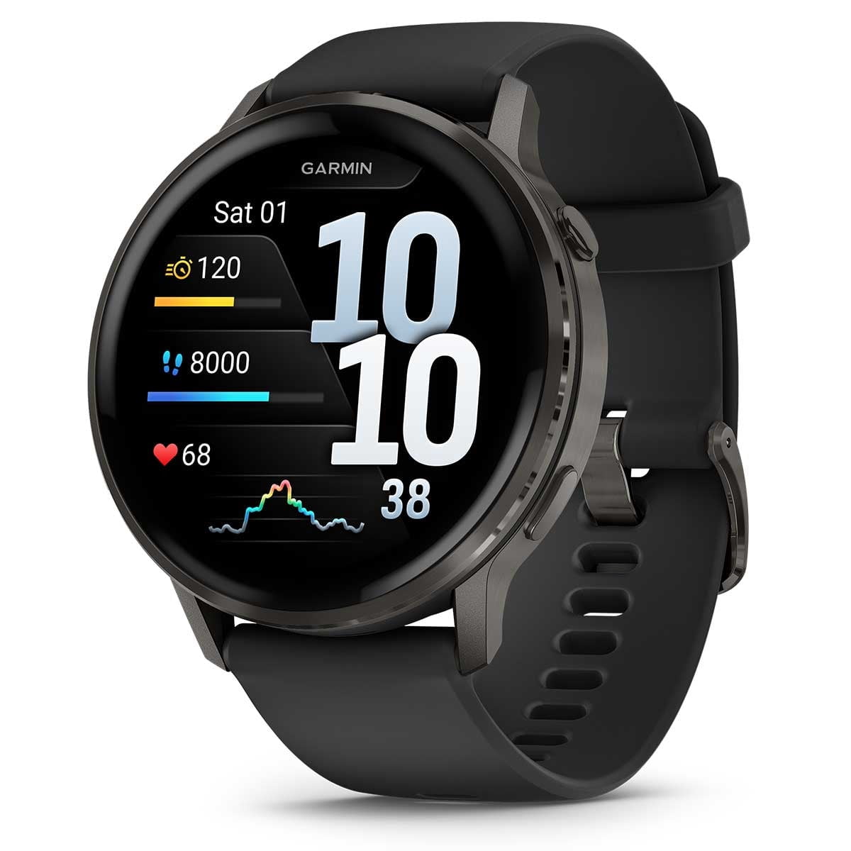 Garmin Venu 4 (Slate/Black, 45mm) Fitness GPS Smartwatch Bundle with PlayBetter Portable Charger & HD Screen Protectors