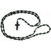 R. Heaven Black Knotted Cord Rope Rosary Beads Large and Strong
