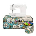 thumbnail image 2 of ZIATUBLE Boho Mandala Flower Sewing Machine Mat for Table Hummingbird Sewing Machine Cross Stitching Mat Stain Resistant Sewing Machine Pad for Table with Removable Storage Bag, 2 of 5