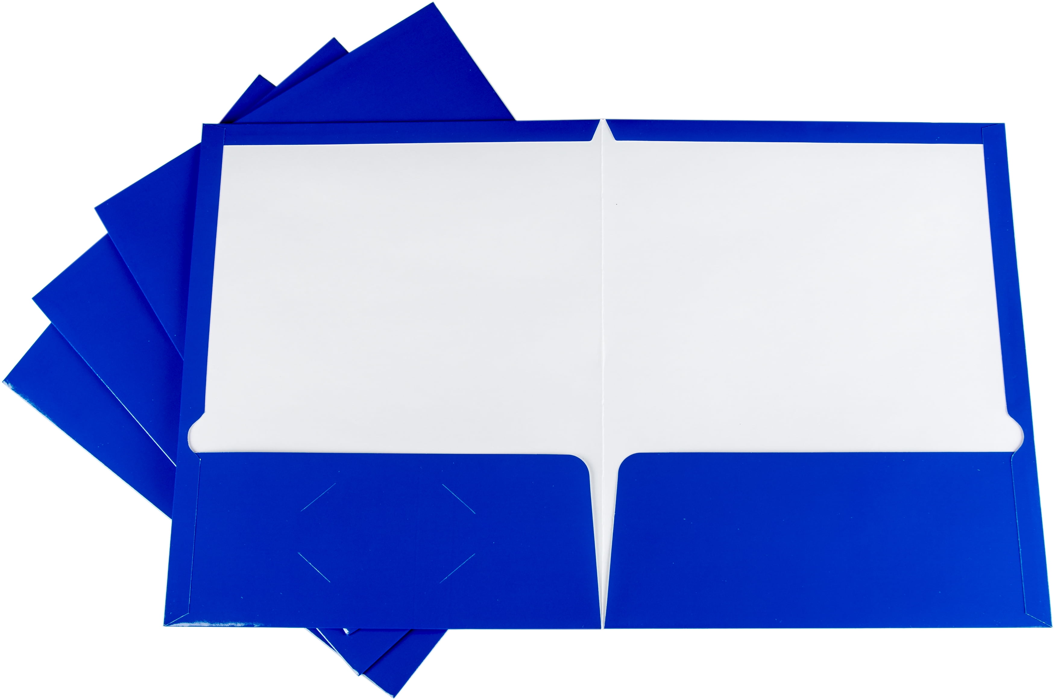 Holds 100 Sheets Blue Letter Size Box of 25 51701EE Oxford Laminated Twin-Pocket Folders 
