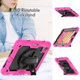 thumbnail image 4 of For iPad Mini 7th/6th Generation Case 8.3 inch 2024/2021, 360 Rotating Shockproof Cover with Stand, Screen Protector, Shoulder Strap, Rose, 4 of 7