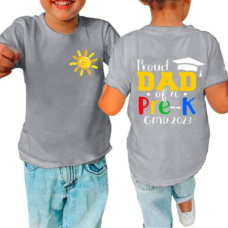 

Holloyiver Toddler Baby Boys Girl Summer Short Sleeve Proud Uncle Of A Pre-K Grad 2023 - Baby Boys Girl Comfy T Shirt Round Cotton Neck Shirts Letter Print Tops 3T-14T