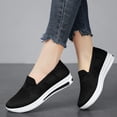 thumbnail image 2 of Abomasnow Womens Cloth Knit Slip‑On Breathable Walking Sneaker Shoes Casual Workout Running Going Out Shoes, 2 of 9
