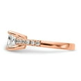 thumbnail image 3 of Solid 14k Rose Gold Lab Grown Diamond Side-Stones with CZ Cubic Zirconia Center Stone Engagement Ring Rin Size 7, 3 of 7