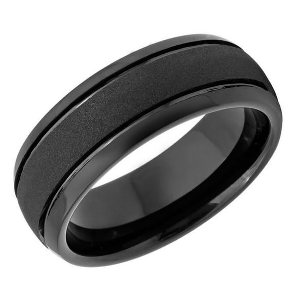 Men's Women's Tungsten Wedding Band Engagement Ring 8mm Sand Blasted Black Ring, SZ 12.5
