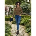 thumbnail image 6 of OALUXE Pleated Blouses for Women Long Sleeve Shirts Dressy Casual Tunic Tops with Smocked Cuffs, 6 of 7