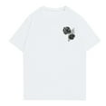 thumbnail image 3 of NAMTYQX Men's T-Shirts Lightweight Pattern Stretchy Plus Size Stretch Baggy Crewneck Casual Short Sleeved Lounges Mens Shirts Short Sleeve White Size 3XL, 3 of 4