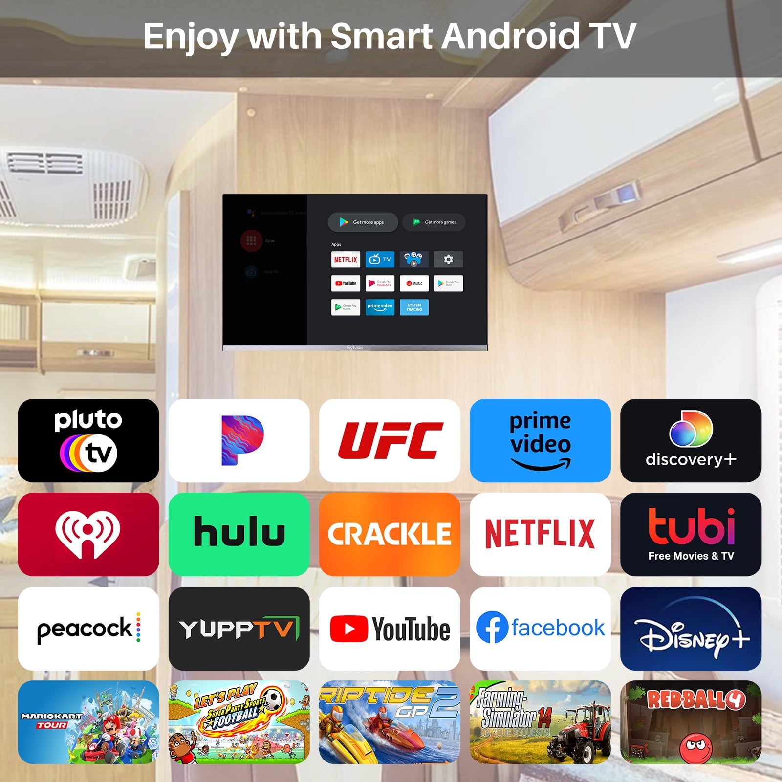 Smart TV 12V Camper 22 Android Telesistema SMART22 LX FHD Slim