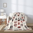 thumbnail image 2 of Throw Blanket for Couch Sofa and Bed, England Stamps print Super Soft Plush Throw Blanket, Fuzzy Cuteness Comfy Warm Washable Flannel Blanket & Throws for All Season 80"x60", 2 of 5
