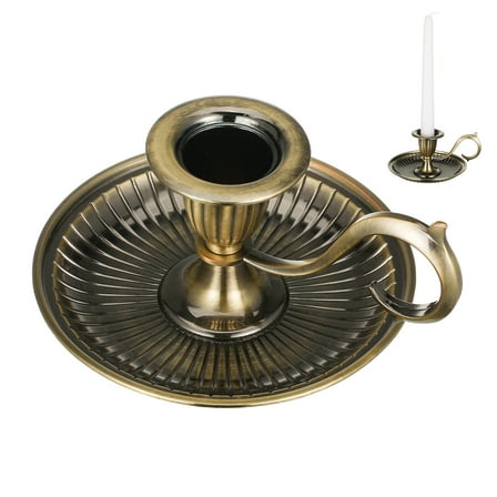 Retro Metal Taper Candle Holder Vintage Candlestick Table Candle Holder with Handle
