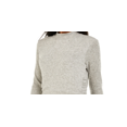 thumbnail image 2 of BCX Junior's Textured Side Ruched Mock Neck Sweater Gray Size Large, 2 of 3