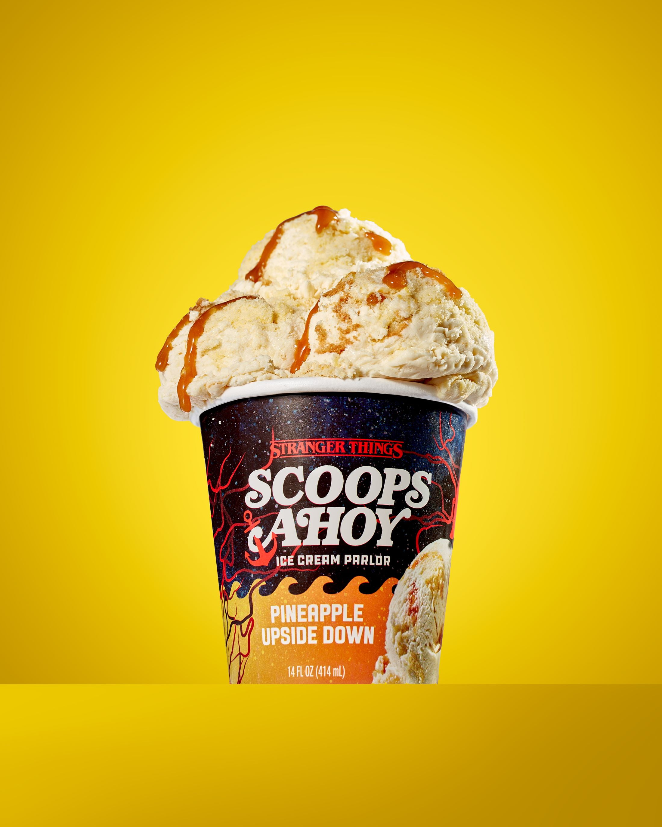 Scoops Ahoy Pineapple Upside Down Ice Cream, 14 fl oz Stranger Things Netflix