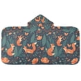 thumbnail image 5 of Yayeee Kids Hooded Towel with Hand Pockets Beach Soft Absorbent Bath Wrap 50 x 23.5 inch, Whimsical Foxes Pattern, 5 of 5