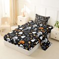 thumbnail image 2 of Castle Fairy Cute Halloween Twin Sheets 3pcs,Ghost Pumpkin Cat Skeleton Allover Bedding,Orange Black,1 Fitted Sheet,1 Flat Sheet and 1 Pillowcase, 2 of 6
