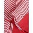 thumbnail image 5 of Low Rise Striped Pants for Women Pull on Drawstring Boho Wide Leg Pants Red L, 5 of 9
