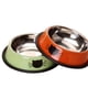 thumbnail image 1 of 2-Piece Cat Bowl Non Slip Stainless Steel Cat Food Bowl Sturdy Thickened Cat Food Bowl 7 oz (approx. 198.4 g) Cat Water Bowl Suitable for indoor pets, removable rubber base, easy to clean cute color, 1 of 5