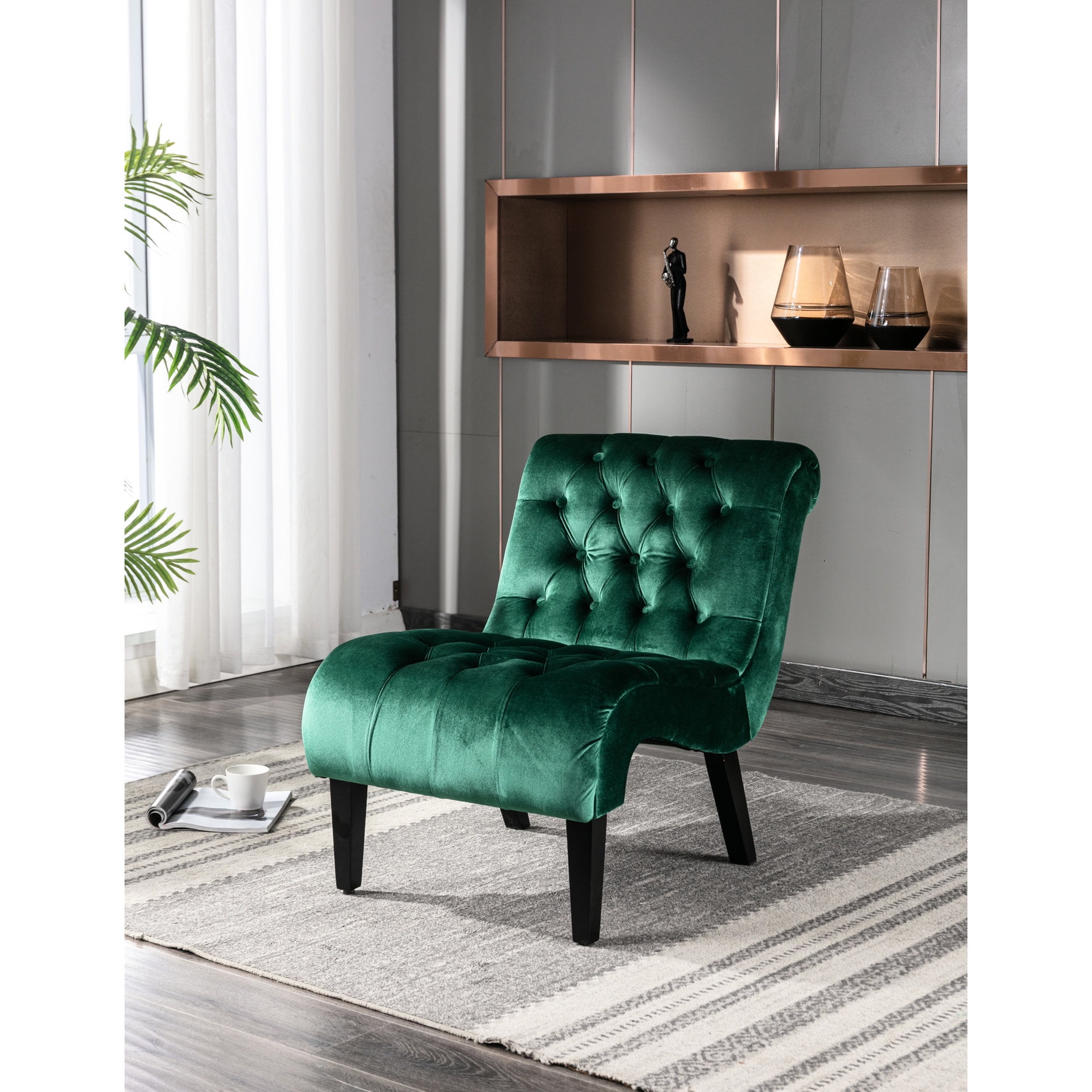 green velvet barrel chair quick product