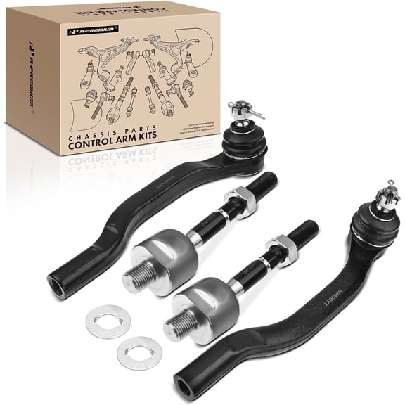 A-Premium Set of 4, Front Inner & Outer Tie Rod End Kit, Compatible with Honda Accord 1998-2002, Acura TL 1999-2003, CL 2001-2003