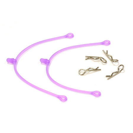 Integy RC Toy Model Hop-ups C25737PURPLE Body Clip Retainer w/ Body Clip (4) for 1/10 Size Touring Car & Drift