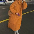 thumbnail image 2 of Fesfesfes Hoodie Coat for Women Hooded Zippers Solid Medium And Long Term Loose Long Sleeve Warm Blouse Coat Jackets Sale Clearance, 2 of 5