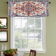 thumbnail image 3 of Orange Blue Ethnic Curtain Valances for Windows, Kitchen Valance Window Treatments Panel 2 Pack, Boho Geometric Art Vintage Rod Pocket Short Curtains for Bathroom Bedroom 42 x 18 Inch, 3 of 8