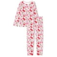 thumbnail image 4 of SCRAWLGOD Cherry Pjs for Women Pajama Long Sleeve Sleepwear Sets for Women Fall Crewneck Pajamas Set of 2 Size 3XL Breathable Pj Lounge Sets for Woman Travel, 4 of 6