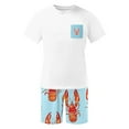 thumbnail image 5 of GERsome Mens Pajama Sets 2 Piece Short Sleeve Crewneck Tops and Shorts Lounge Sets Summer Soft Lightweight Nightwear M-3XL, 5 of 7