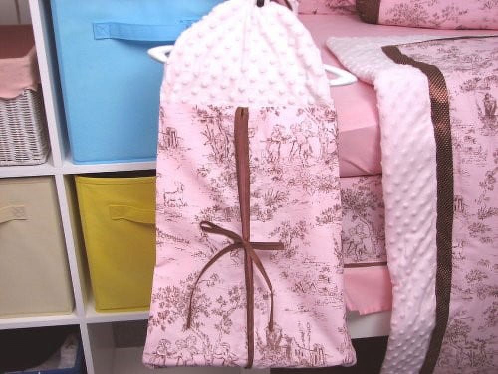 Soho Pink & Brown French Toile Baby Crib Nursery Bedding Set 13 pcs included Diaper Bag with Changing Pad & Bottle Case - image 5 of 5