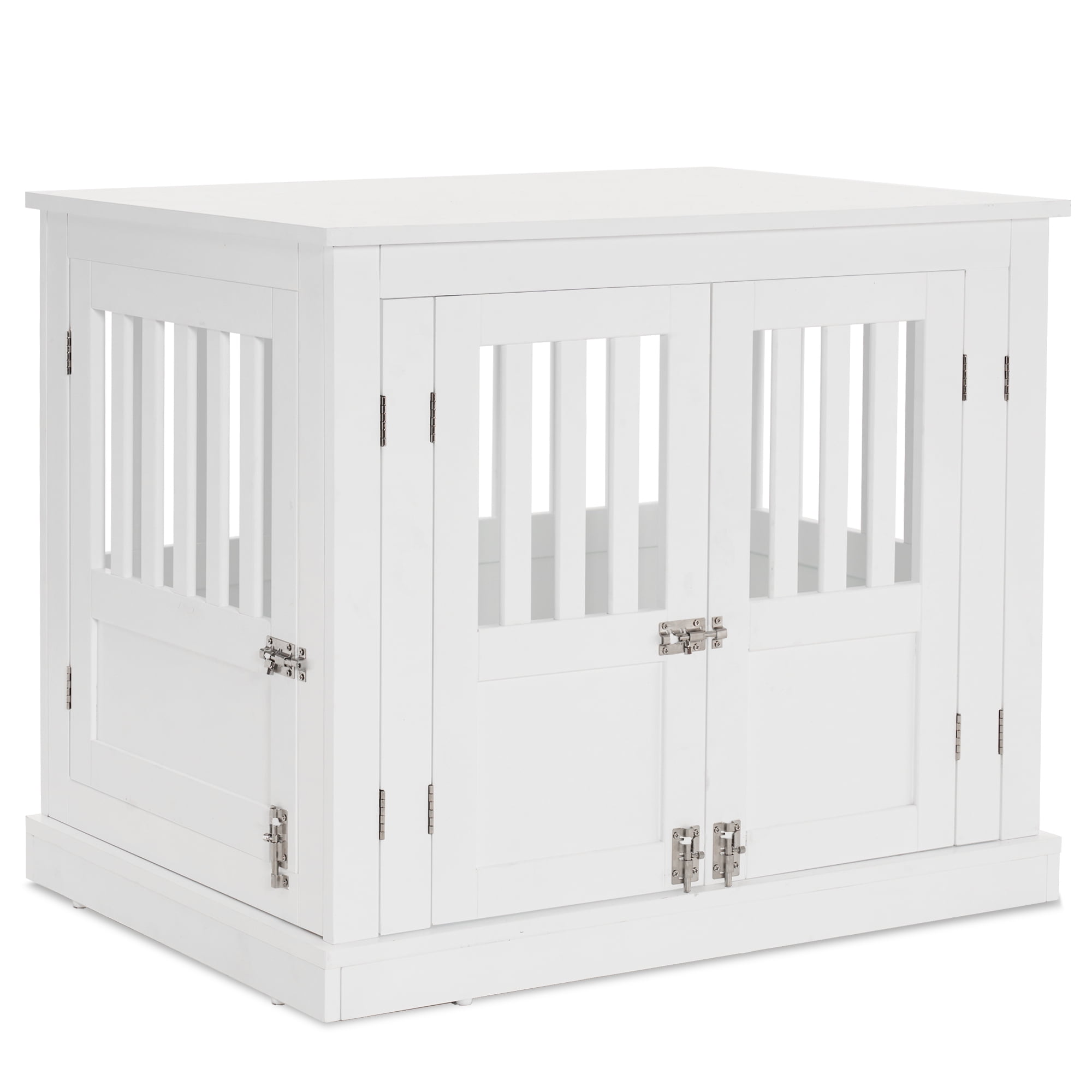 Furniture Style White Wood Dog Crate End Table Medium 0666