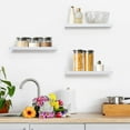 thumbnail image 3 of Floating Shelves, Bathroom Decor Wall Shelves, 16in Bathroom Shelves Set of 3, with Invisible Brackets for Living Room,Bedroom and Kitchen(White), 3 of 6