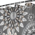 thumbnail image 3 of Gray Floral Mandala and Leaf Pattern Shower Curtain 84"x72" ,Bathroom Decorative Shower Curtains Set with 12 Hooks,Modern Waterproof Washable Shower Curtain, 3 of 6