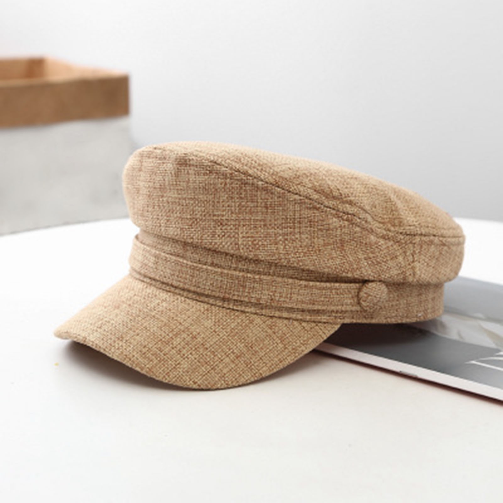 Damen Newsboy Cap Aus Wollmischung – Klassischer Gatsby / Cabbie Hut Mit 8-Panel-Krone In Schwarz