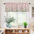 thumbnail image 5 of 3 Piece Kitchen Curtains and Valances Set Flower Pink Cafe Curtains 36 Inch Length Blue Pink Daisy Wildflower Floral Botanical Valance & Tier Curtain for Living Room Bedroom Window 54"x18"+27"x36"*2, 5 of 6
