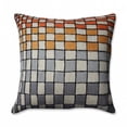 thumbnail image 1 of Planche à Carreaux Gris & Orange Carré 16,5 Po Coussin à Jeter, 1 of 1