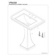 thumbnail image 3 of Kingston Brass VPB4308 Imperial 29-15/16 Inch Wall Mount Pedestal Sink (8-Inch, 3-Hole) in White, 3 of 4