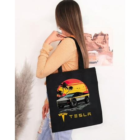 vintage Cybertruck Tesla Tote Bag-TH39249