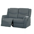thumbnail image 2 of Ammy Manual Recliner Loveseat, 53in Solid Wood, Dark Gray Faux Burlap, 2 of 6
