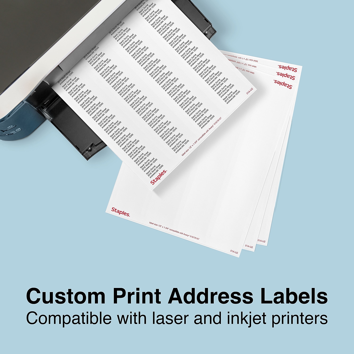 MyOfficeInnovations Laser/Inkjet Shipping Labels 0.5"W x 1.75"L White 80 Labels/Sheet 573945