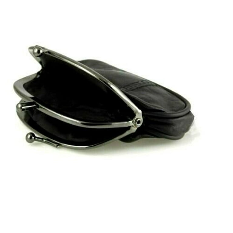 Womens Wallet Genuine Leather Double Zipper Small Change Coin Purse Pouch  Holder