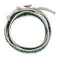 thumbnail image 2 of Fashion Bracelet Adjustable & Stretch Wrap Women's Crystal mm 21 in Green Aurora Borealis/Grey Bead Leather Multi-wrap, 2 of 3