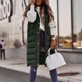 thumbnail image 2 of TQWQT Women's Long Quilted Vest Hooded Maxi Length Sleeveless Puffer Vest Padded Coat Winter Outerwear, 2 of 5