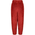 thumbnail image 6 of Mohiass Womens Fleece Pajama Pants, Winter Warm Fuzzy Lounge Bottoms Long Soft Plush Fluffy Pj Pants with Pockets Red XL, 6 of 7