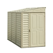 Duramax 4 x 8 SideMate Plastic Storage Shed + Foundation for Garden, Patio and Backyard