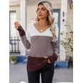 thumbnail image 2 of FUNING Womens Sweaters Fall 2025 Long Sleeve Knit Pullover V Neck Lightweight Crochet Sweater Tops Dressy Casual, 2 of 6