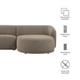 thumbnail image 3 of Monica 2 Piece Right Facing Boucle Fabric Modular Sofa with Chaise, 3 of 9