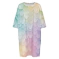 thumbnail image 4 of Mermaid Scales Colorful Sleepshirts For Sleeping Travels Loose Sleepdress Pajama Dress Soft Nightdress Sleepwear, 4 of 7